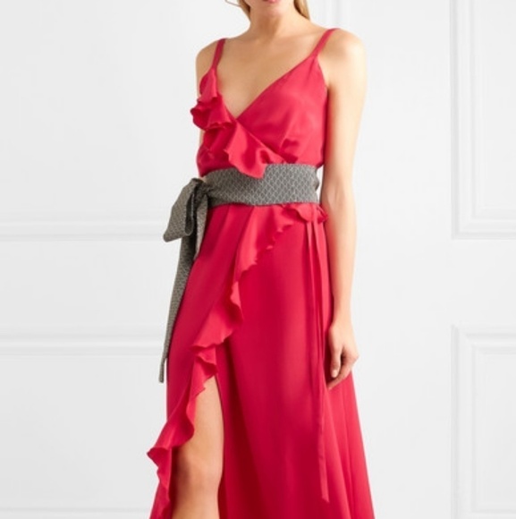 NWT RACIL GEISHA WRAP RUFFLED MAXI DRESS 8 - Picture 1 of 6